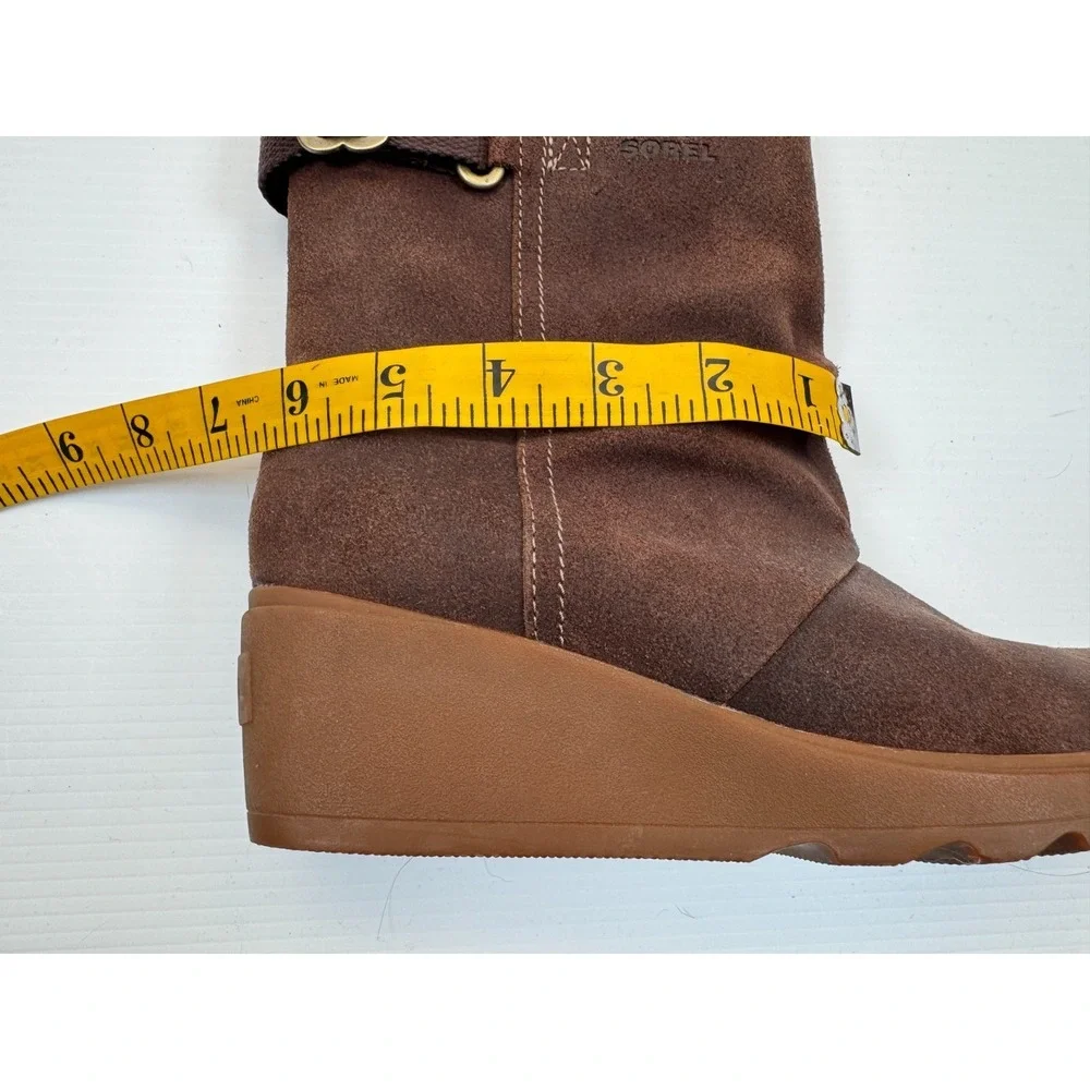 Sorel Toronto Mid Wedge Boots Women 7‎ NWOB Suede Pull on Waterproof Adjustable